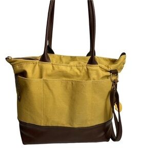 R. Riveter brown and yellow tote bag